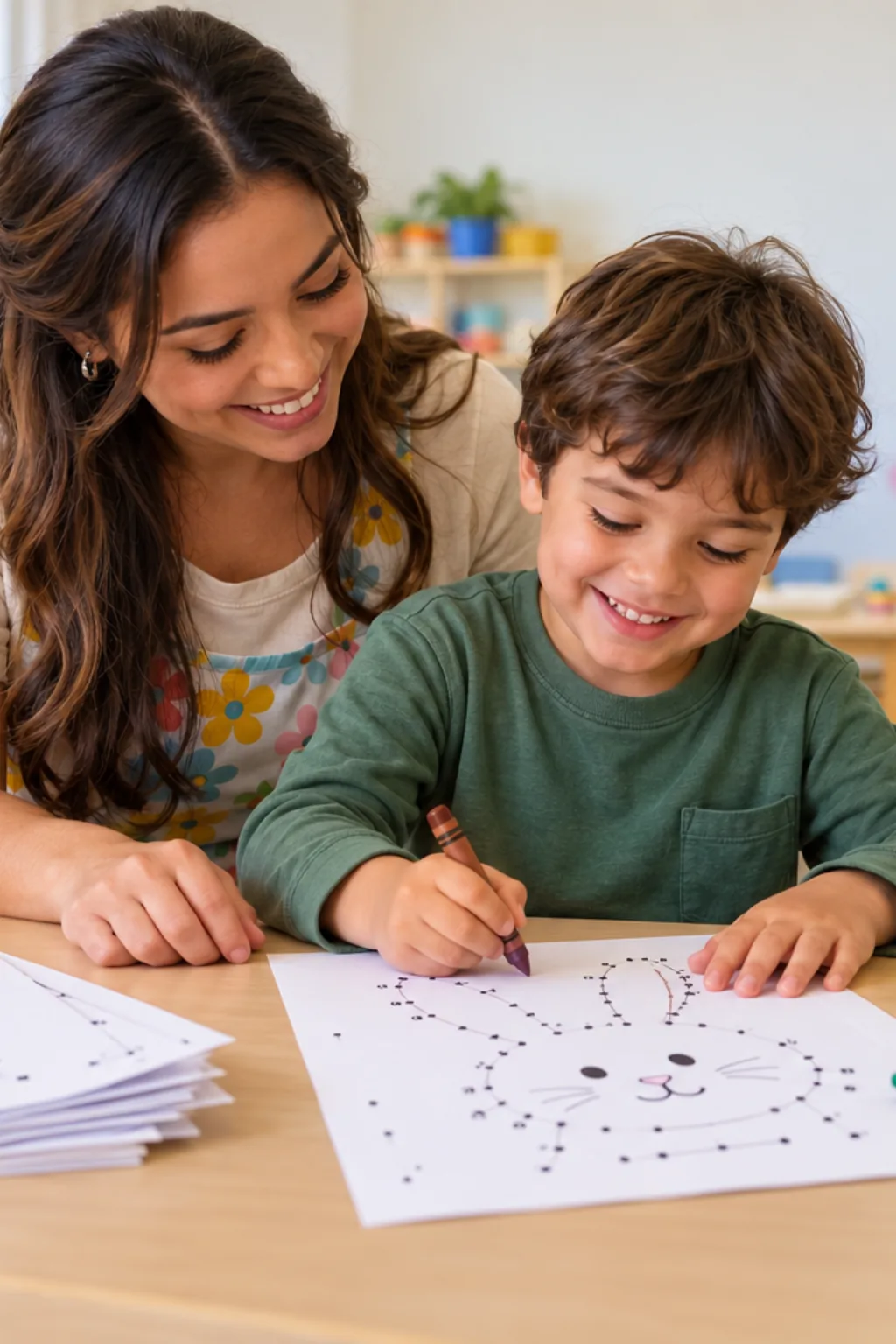 atividades de ligar os pontos de Páscoa para colorir — exemplo criado na Desenhos pra Colorir
