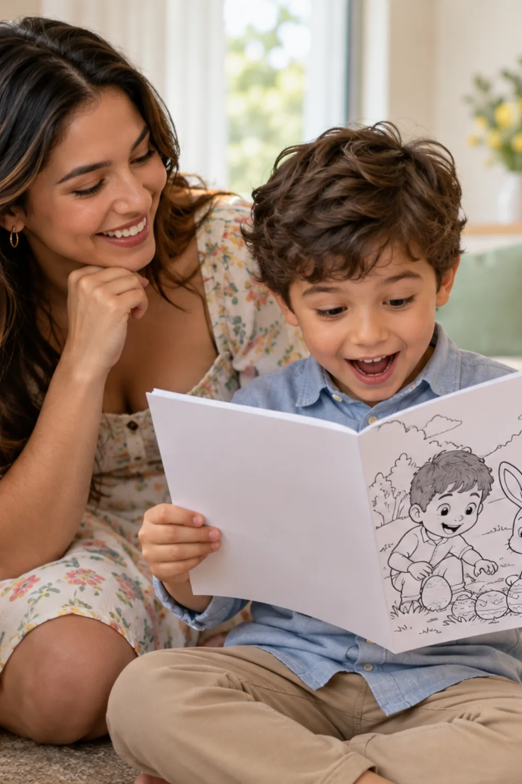 livros de colorir de Páscoa para imprimir — exemplo criado na Desenhos pra Colorir