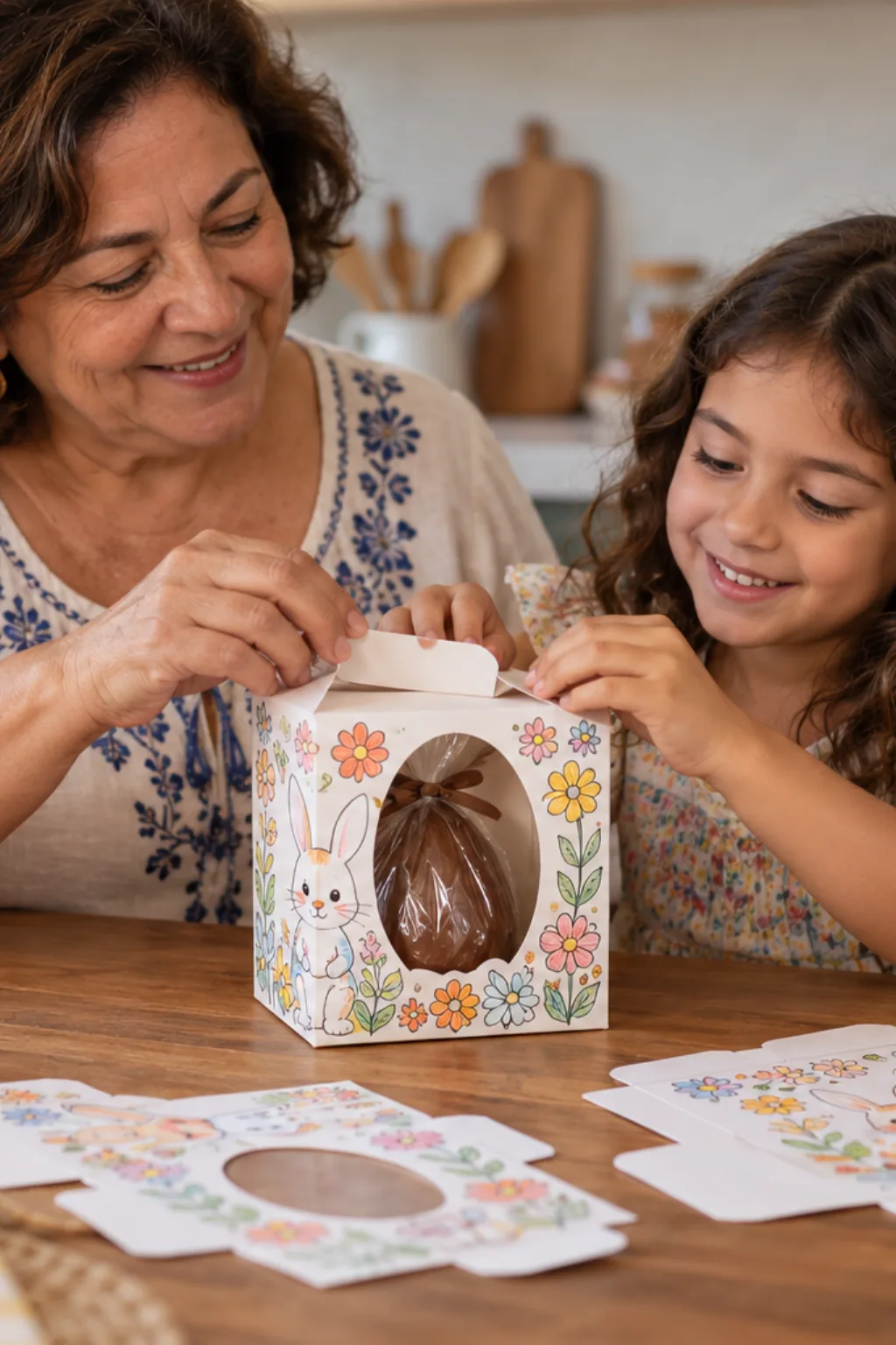 moldes de caixas para ovos de Páscoa para imprimir e colorir — exemplo criado na Desenhos pra Colorir