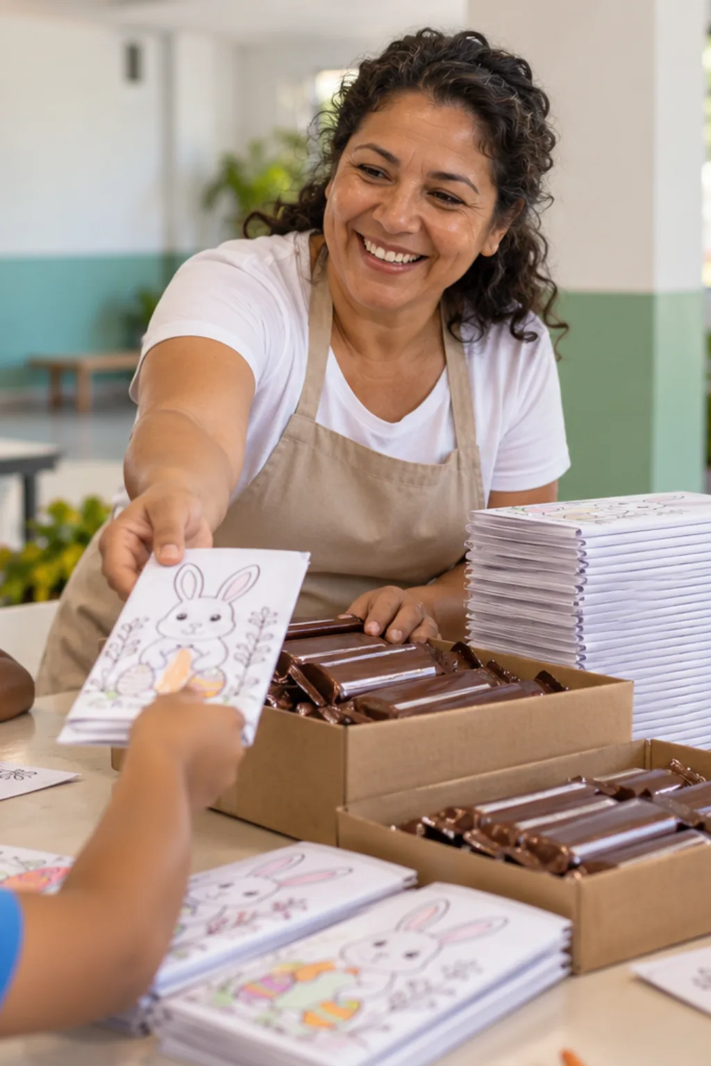 porta-barras de chocolate de Páscoa para imprimir e colorir — exemplo criado na Desenhos pra Colorir