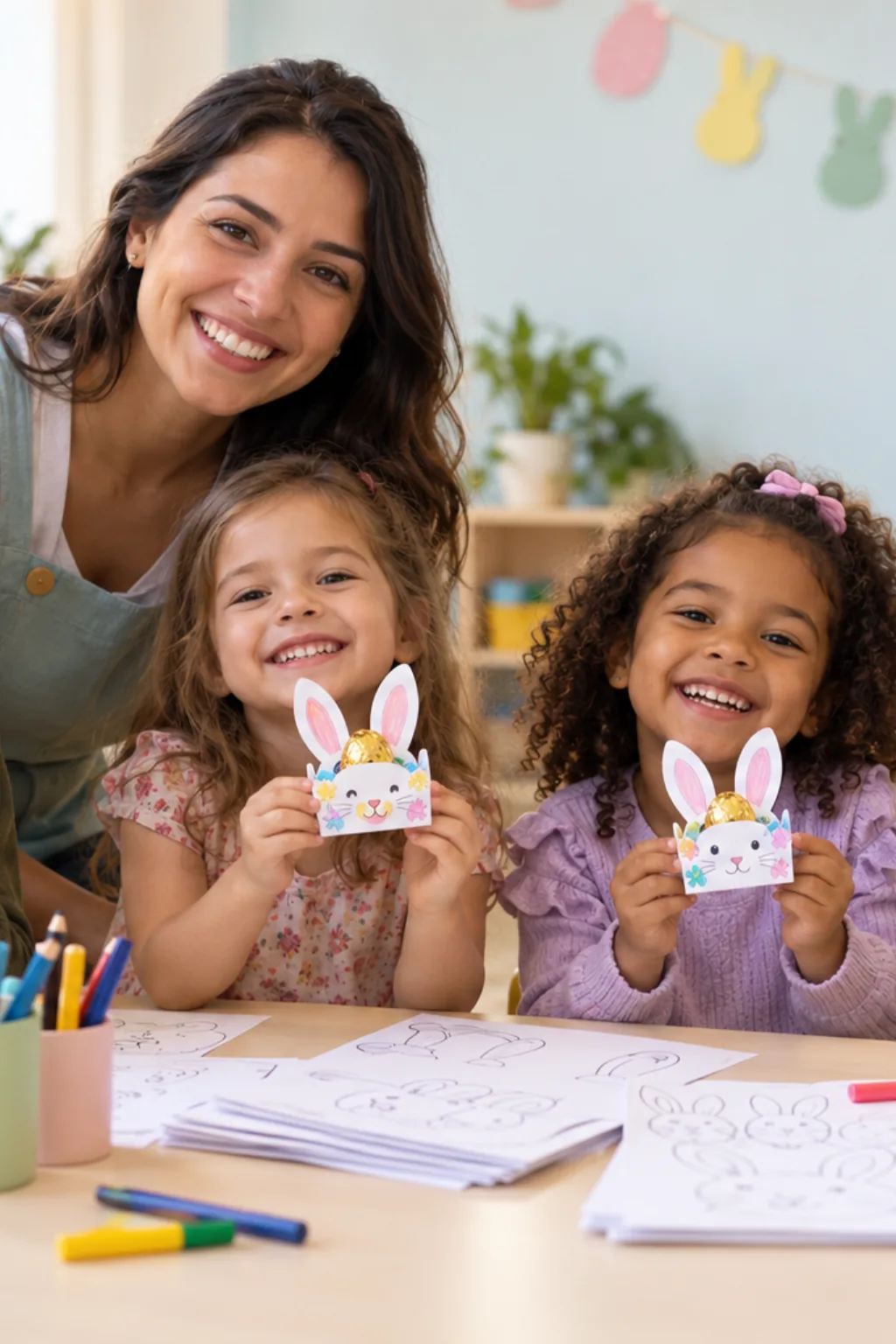 porta-bombons de Páscoa para imprimir e colorir — exemplo criado na Desenhos pra Colorir