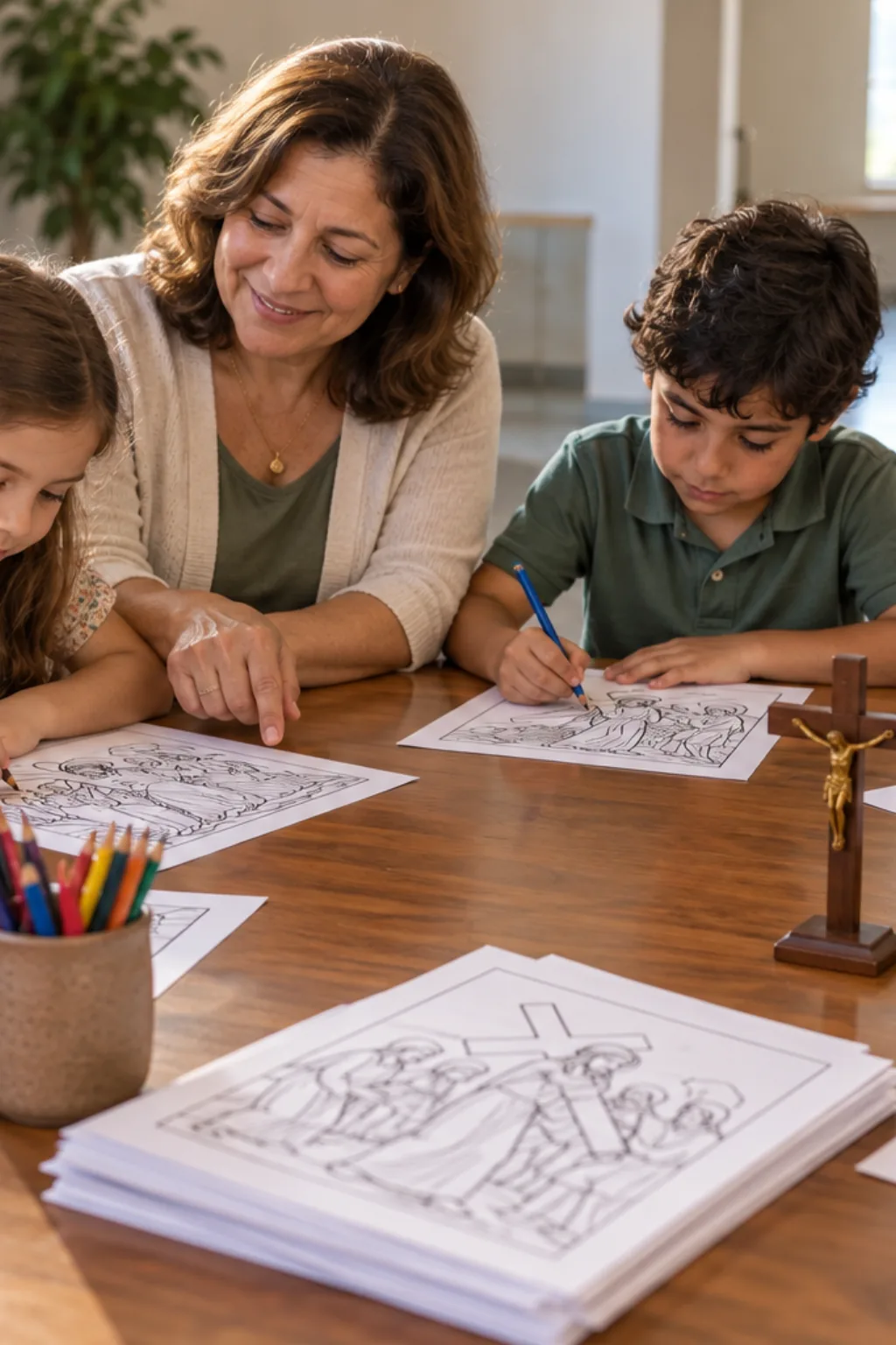 desenhos da Sexta-Feira Santa para colorir — exemplo criado na Desenhos pra Colorir