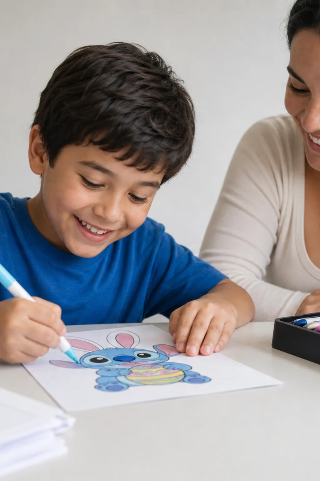 desenhos do Stitch na Páscoa para colorir - 1