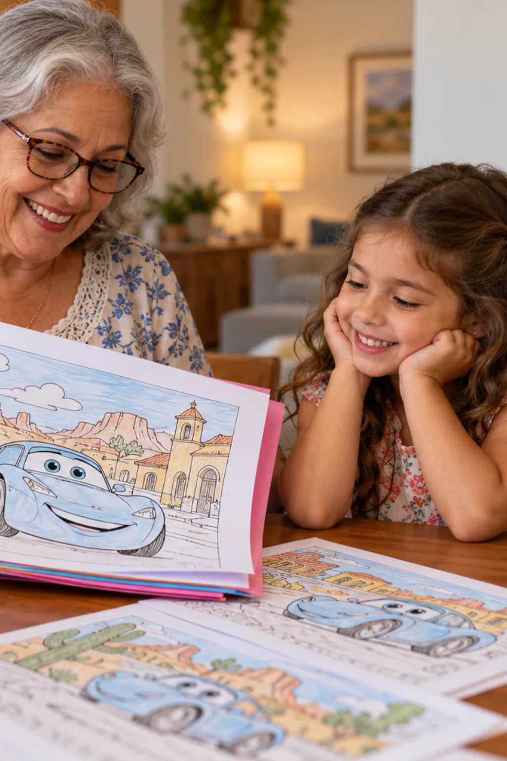 desenhos da Sally de Carros para colorir — exemplo criado na Desenhos pra Colorir