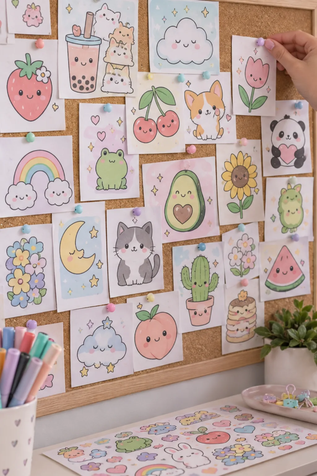 Desenhos de Personagens Kawaii para Colorir - Depois