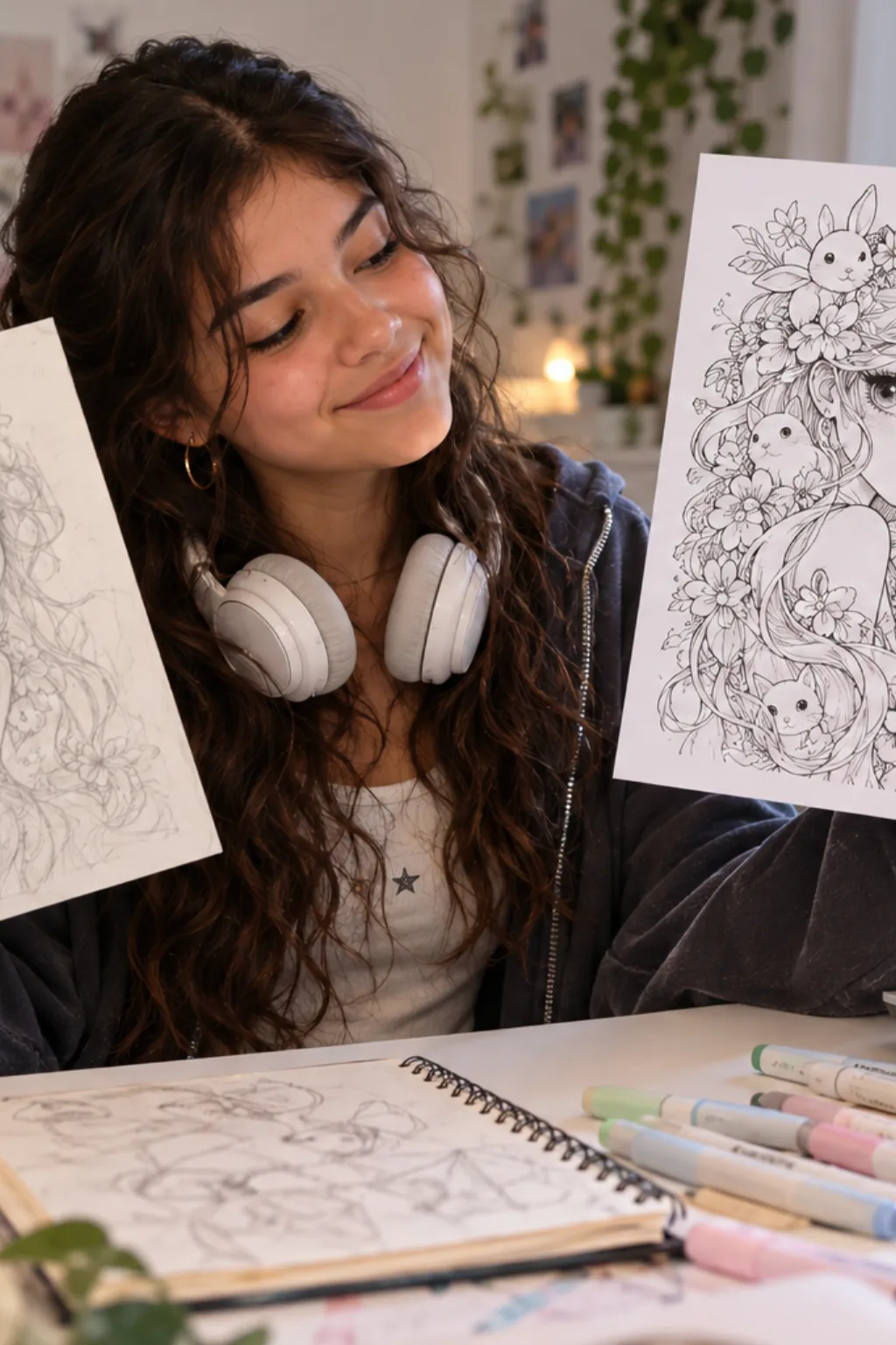 desenhos de Camilla d'Errico para colorir — exemplo criado na Desenhos pra Colorir