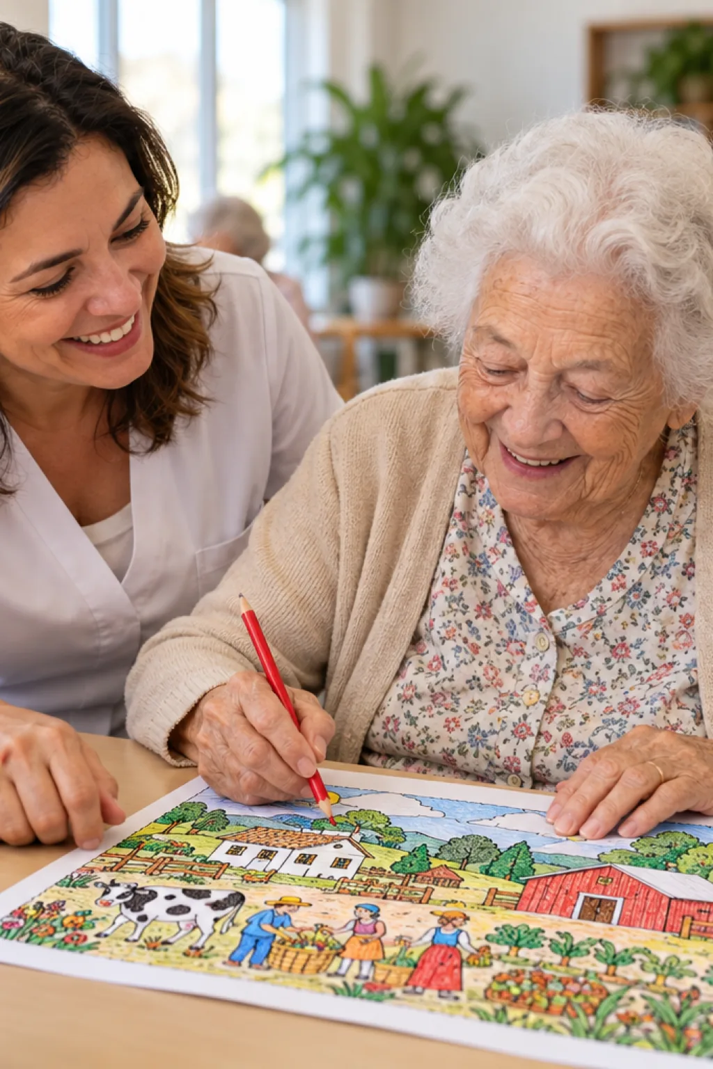 desenhos de Grandma Moses para colorir — exemplo criado na Desenhos pra Colorir