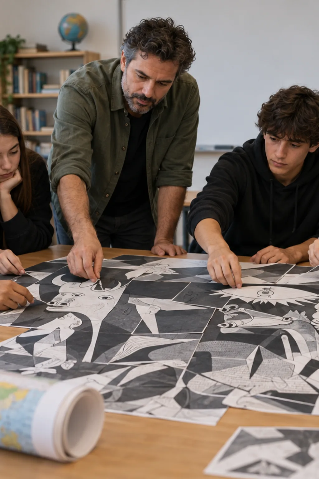 desenhos da obra Guernica de Pablo Picasso para colorir — exemplo criado na Desenhos pra Colorir