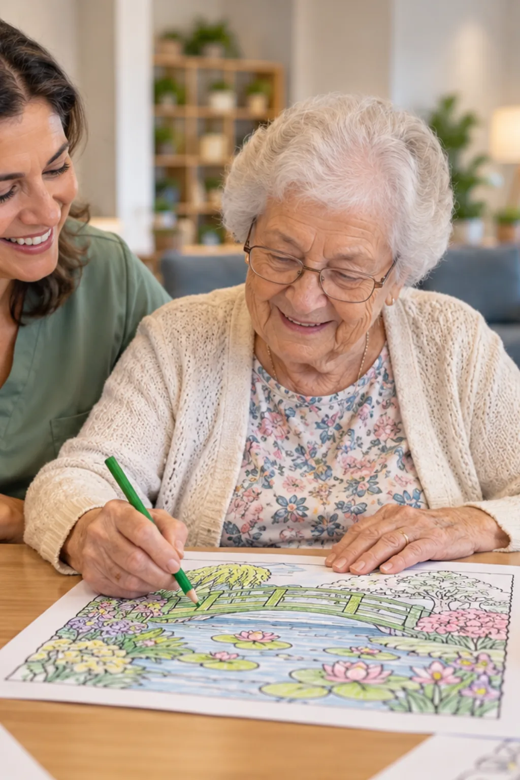 desenhos do Jardim de Monet para colorir — exemplo criado na Desenhos pra Colorir