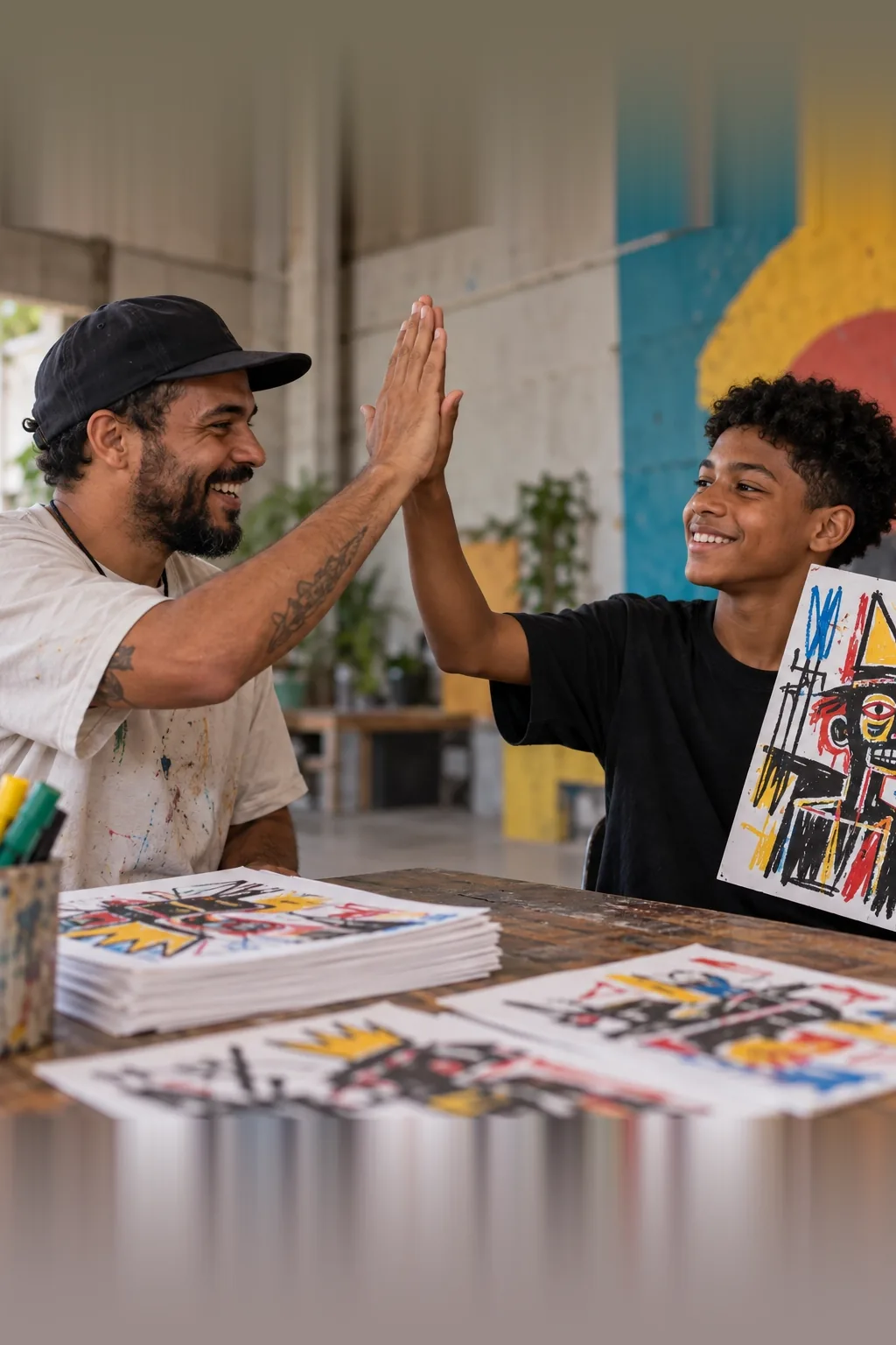 desenhos de Jean-Michel Basquiat para colorir — exemplo criado na Desenhos pra Colorir