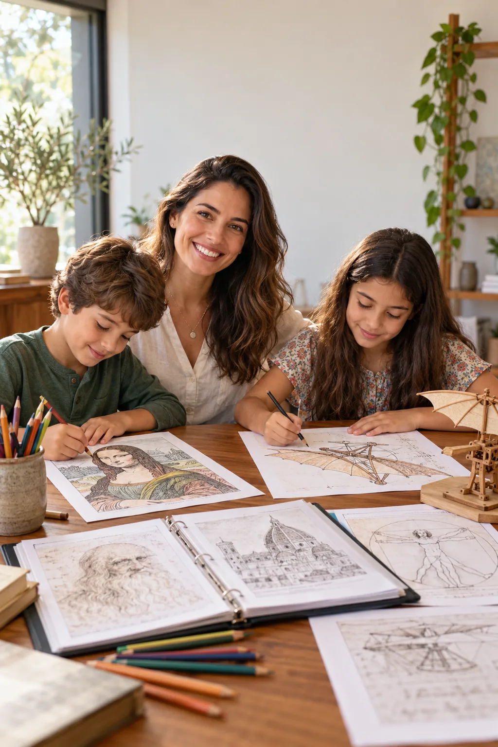 desenhos de Leonardo da Vinci para colorir — exemplo criado na Desenhos pra Colorir