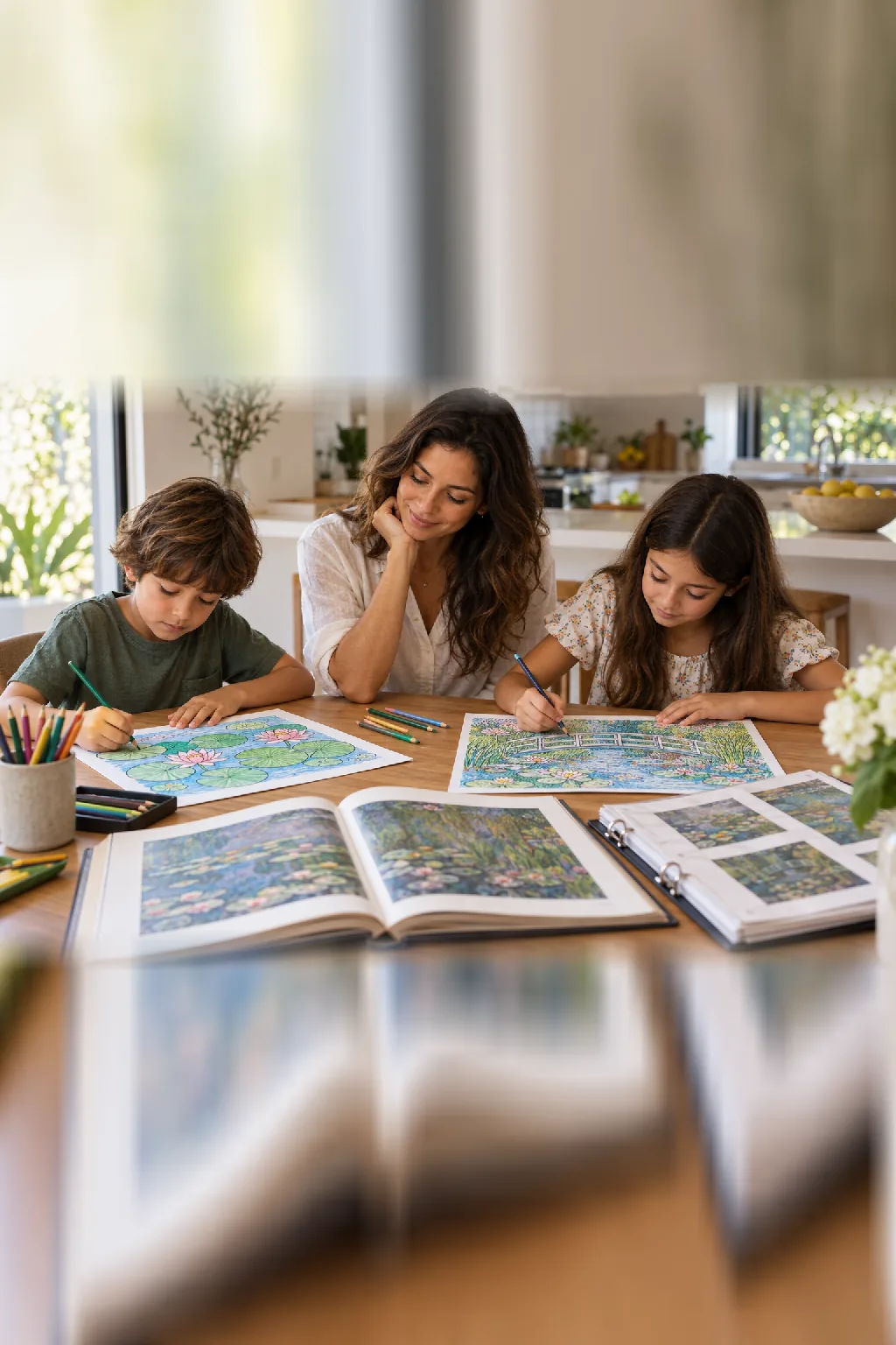 desenhos da série Nenúfares de Claude Monet para colorir — exemplo criado na Desenhos pra Colorir