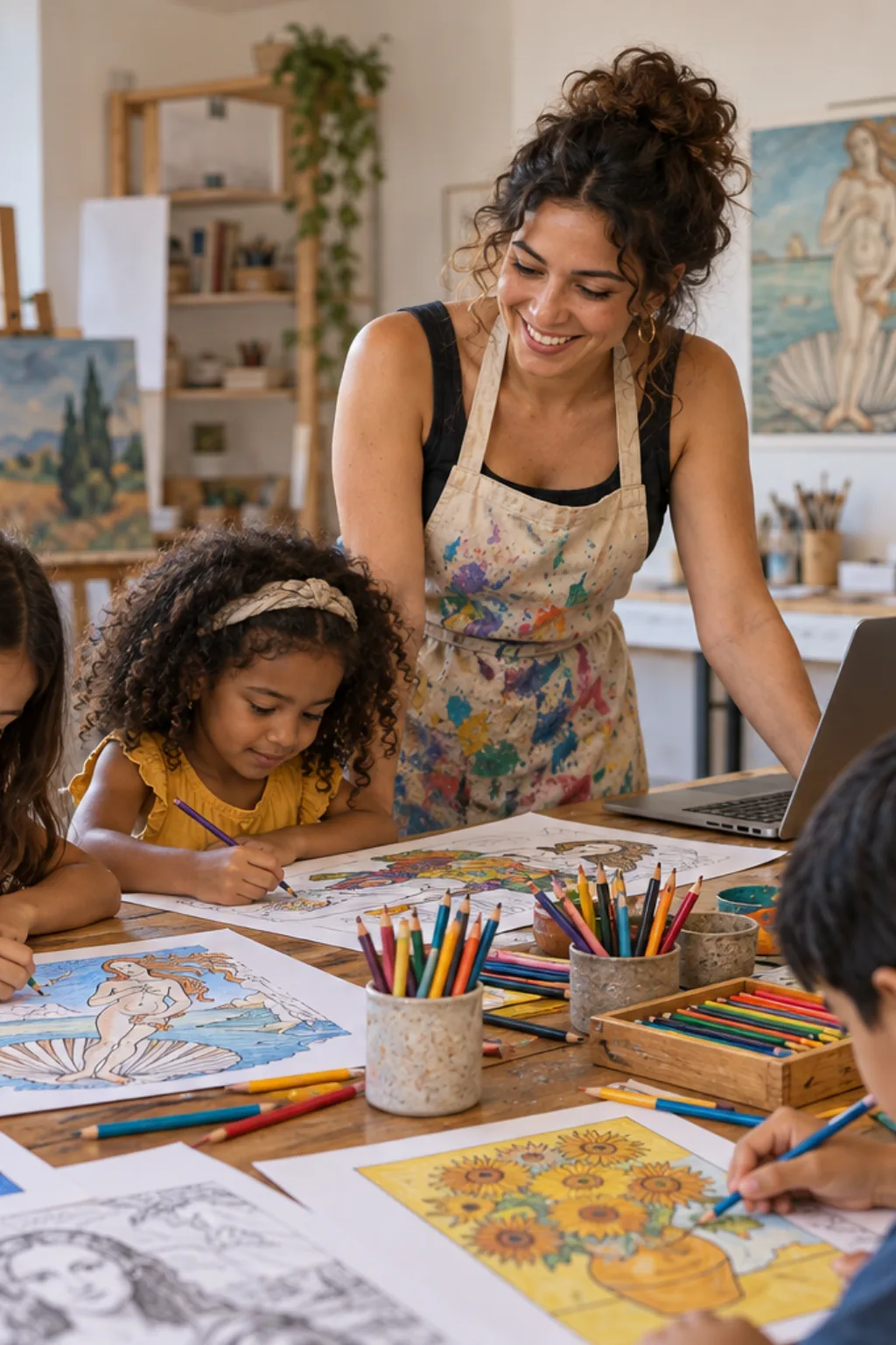 obras de arte para colorir de botticelli a picasso — exemplo criado na Desenhos pra Colorir