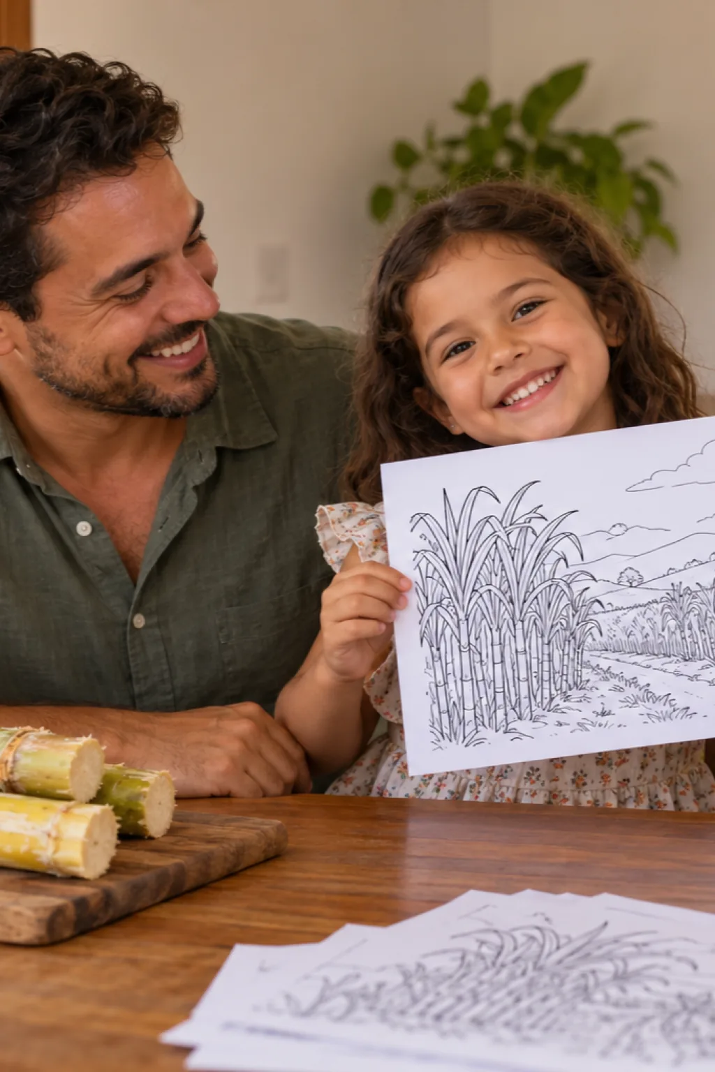 desenho de canavial para colorir — exemplo criado na Desenhos pra Colorir