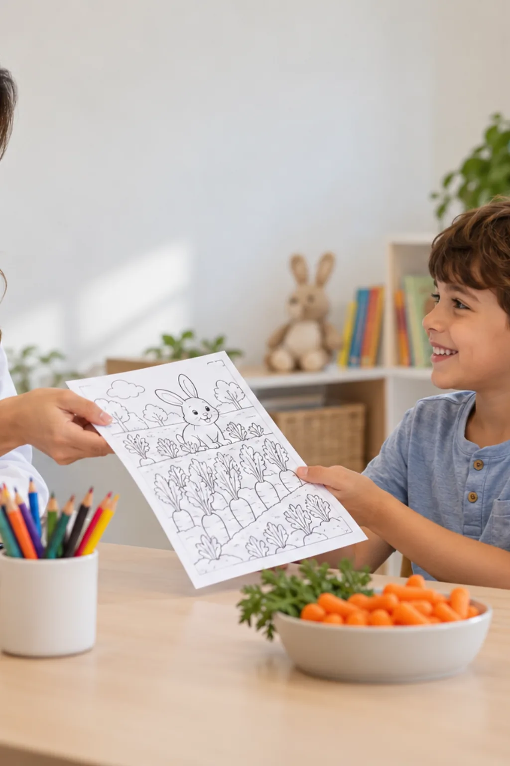 desenhos de plantação de cenoura para colorir — exemplo criado na Desenhos pra Colorir
