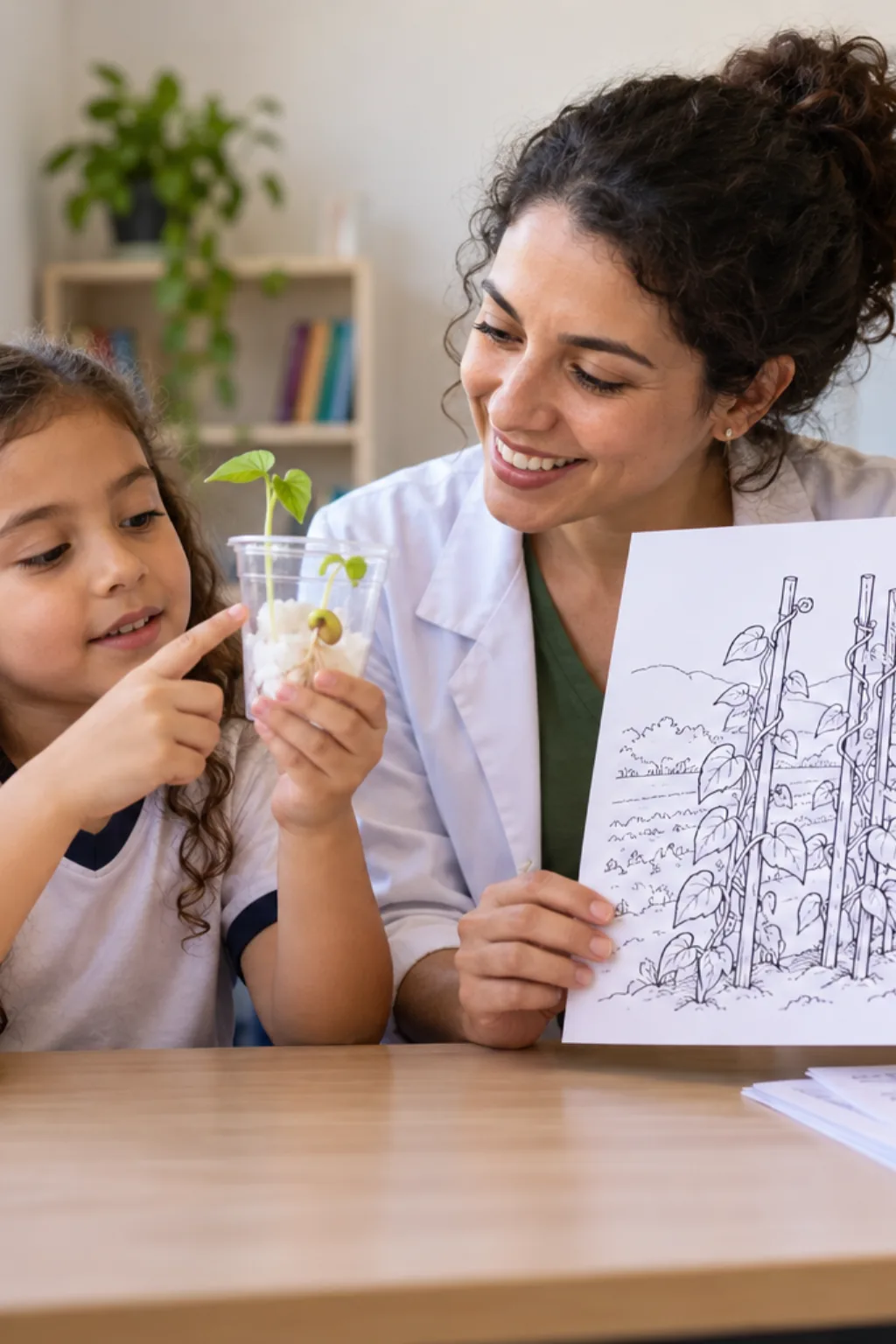 desenhos de plantação de feijão para colorir — exemplo criado na Desenhos pra Colorir
