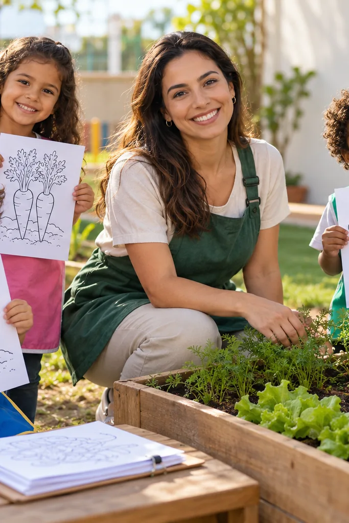 desenhos de horta para colorir — exemplo criado na Desenhos pra Colorir