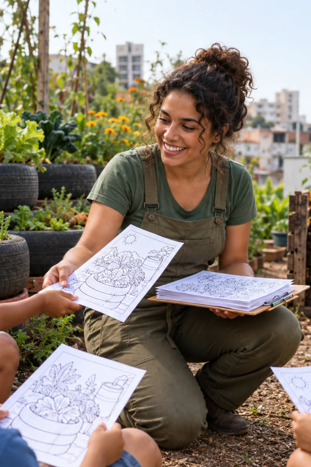 desenhos de hortas sustentáveis para colorir — exemplo criado na Desenhos pra Colorir