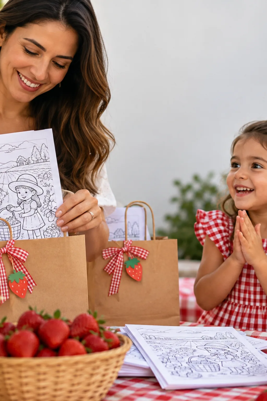 desenhos de plantação de morango para colorir — exemplo criado na Desenhos pra Colorir