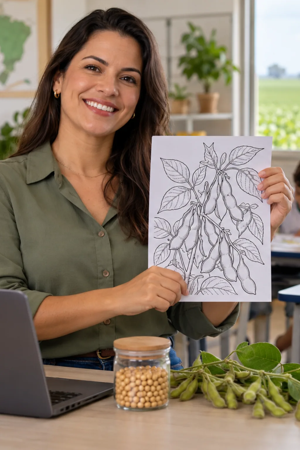 desenhos de soja para colorir — exemplo criado na Desenhos pra Colorir