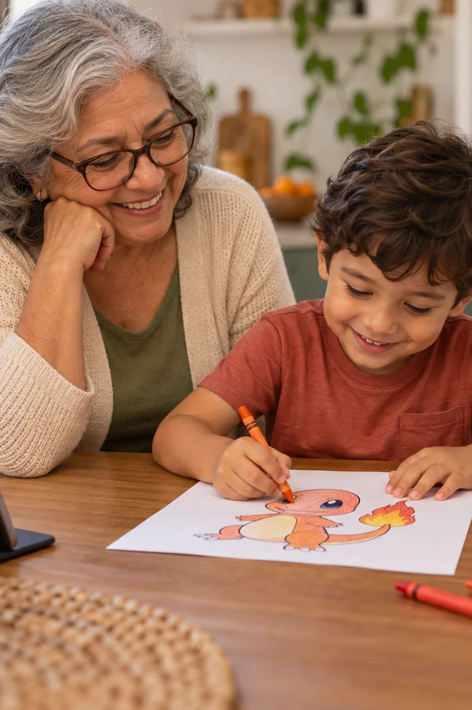 desenho do Charmander para colorir — exemplo criado na Desenhos pra Colorir