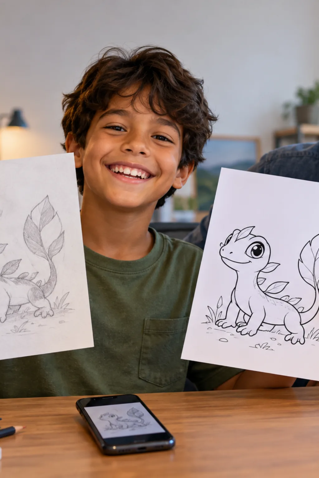 desenhos do Treecko para colorir — exemplo criado na Desenhos pra Colorir