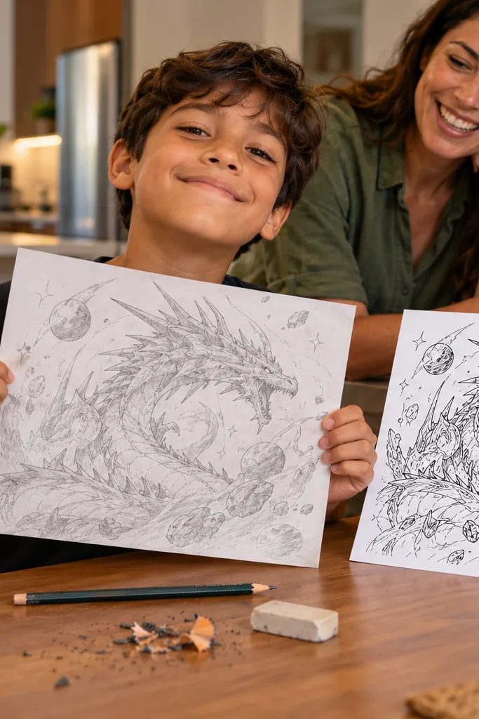 desenhos do Eternatus para colorir — exemplo criado na Desenhos pra Colorir