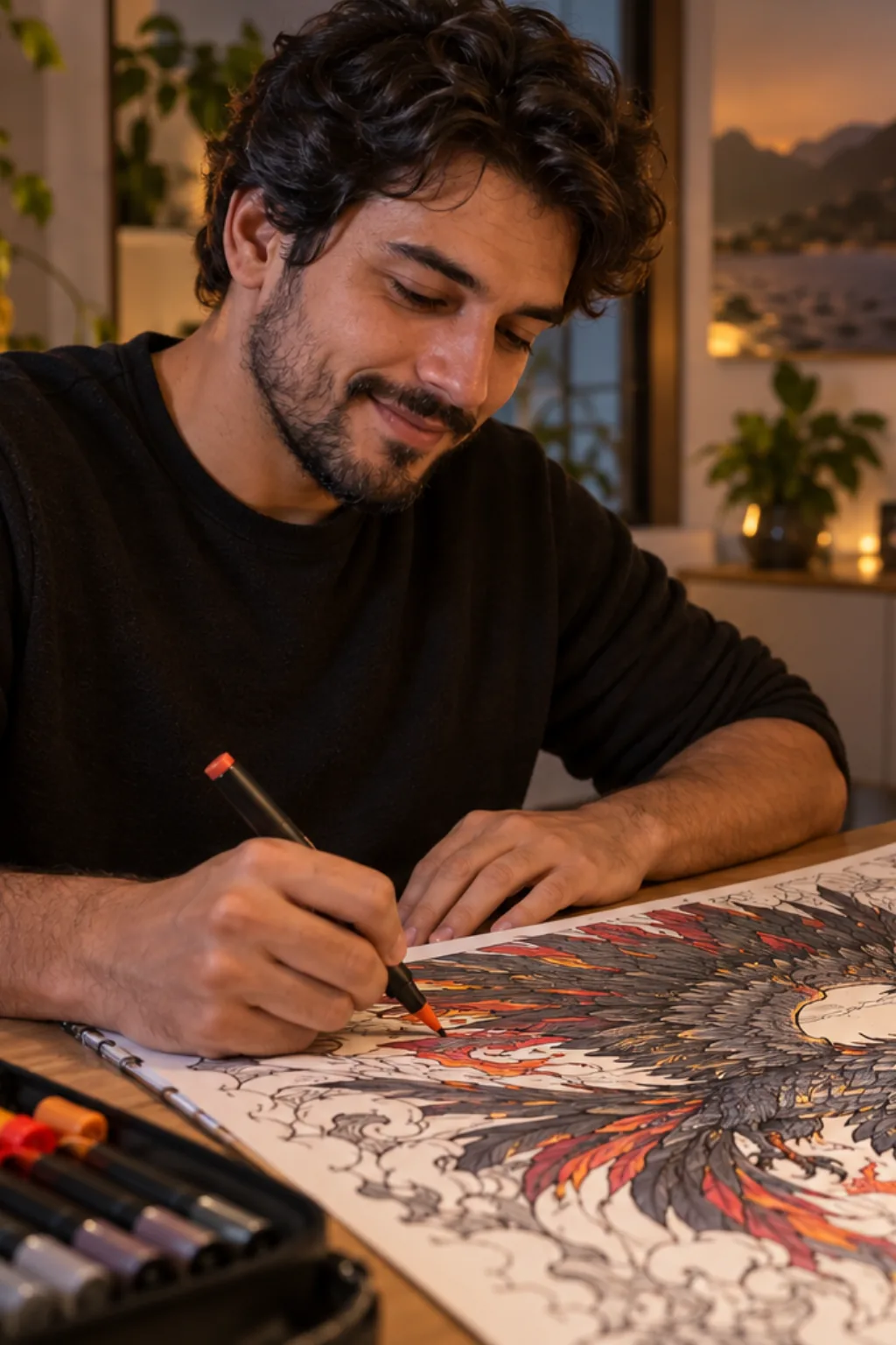desenhos do Yveltal para colorir — exemplo criado na Desenhos pra Colorir
