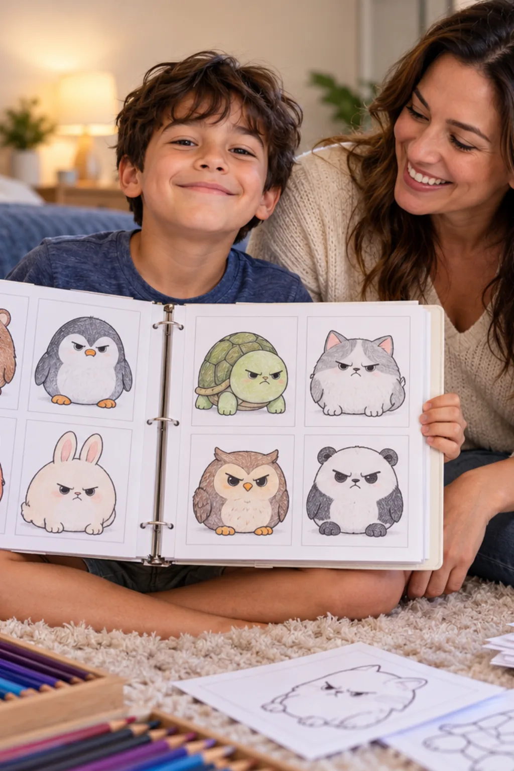 desenhos dos Frowning Critters para colorir — exemplo criado na Desenhos pra Colorir