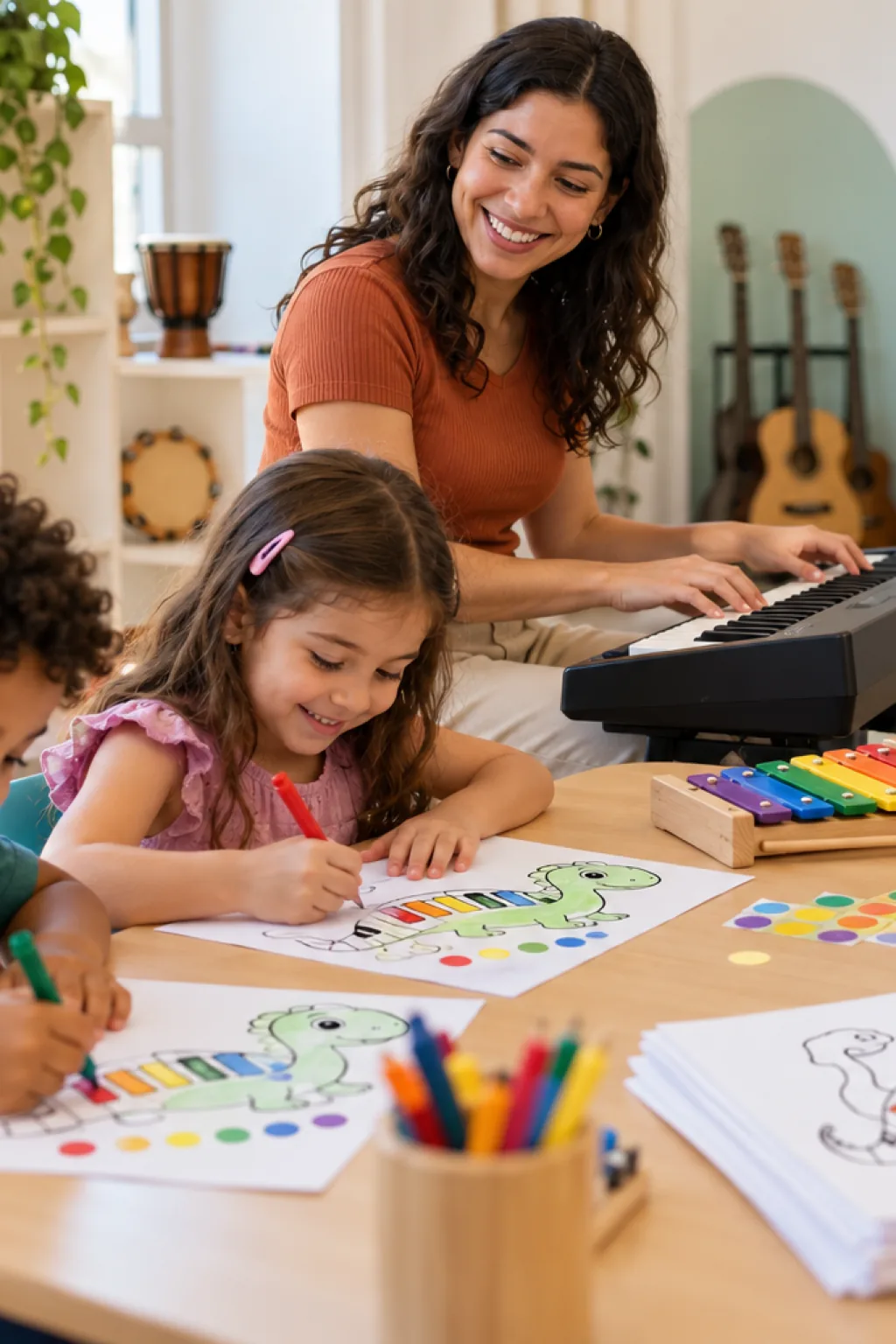 desenhos do Pianosaurus de Poppy Playtime para colorir — exemplo criado na Desenhos pra Colorir