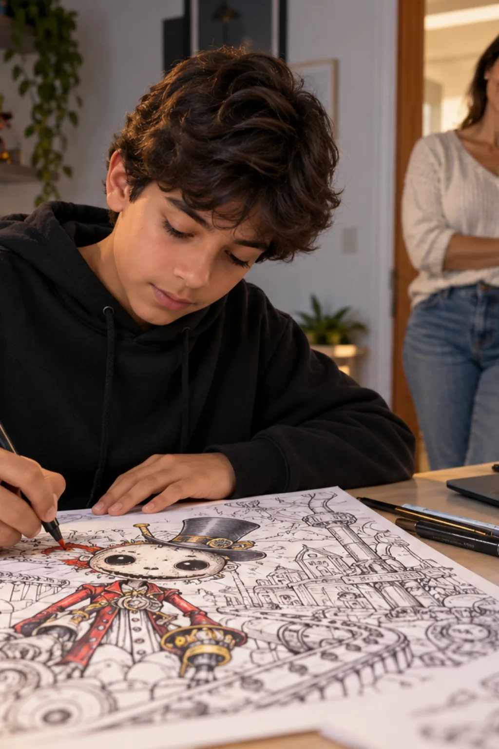 desenhos do Simon Smoke de Poppy Playtime para colorir — exemplo criado na Desenhos pra Colorir