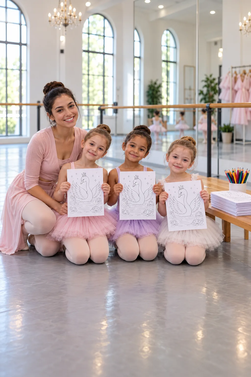 desenhos de Barbie: Lago dos Cisnes para colorir — exemplo criado na Desenhos pra Colorir