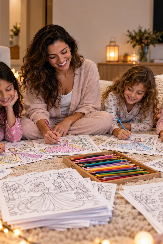 desenhos do filme Encantada para colorir — exemplo criado na Desenhos pra Colorir