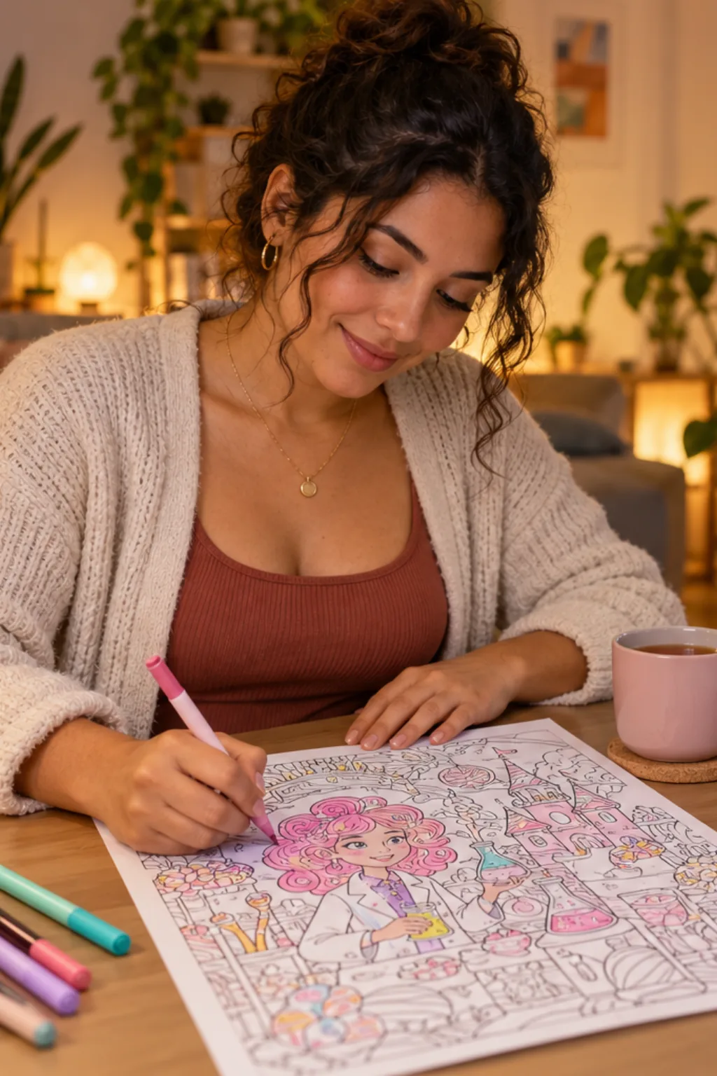 desenhos da Princesa Jujuba de Hora de Aventura para colorir — exemplo criado na Desenhos pra Colorir