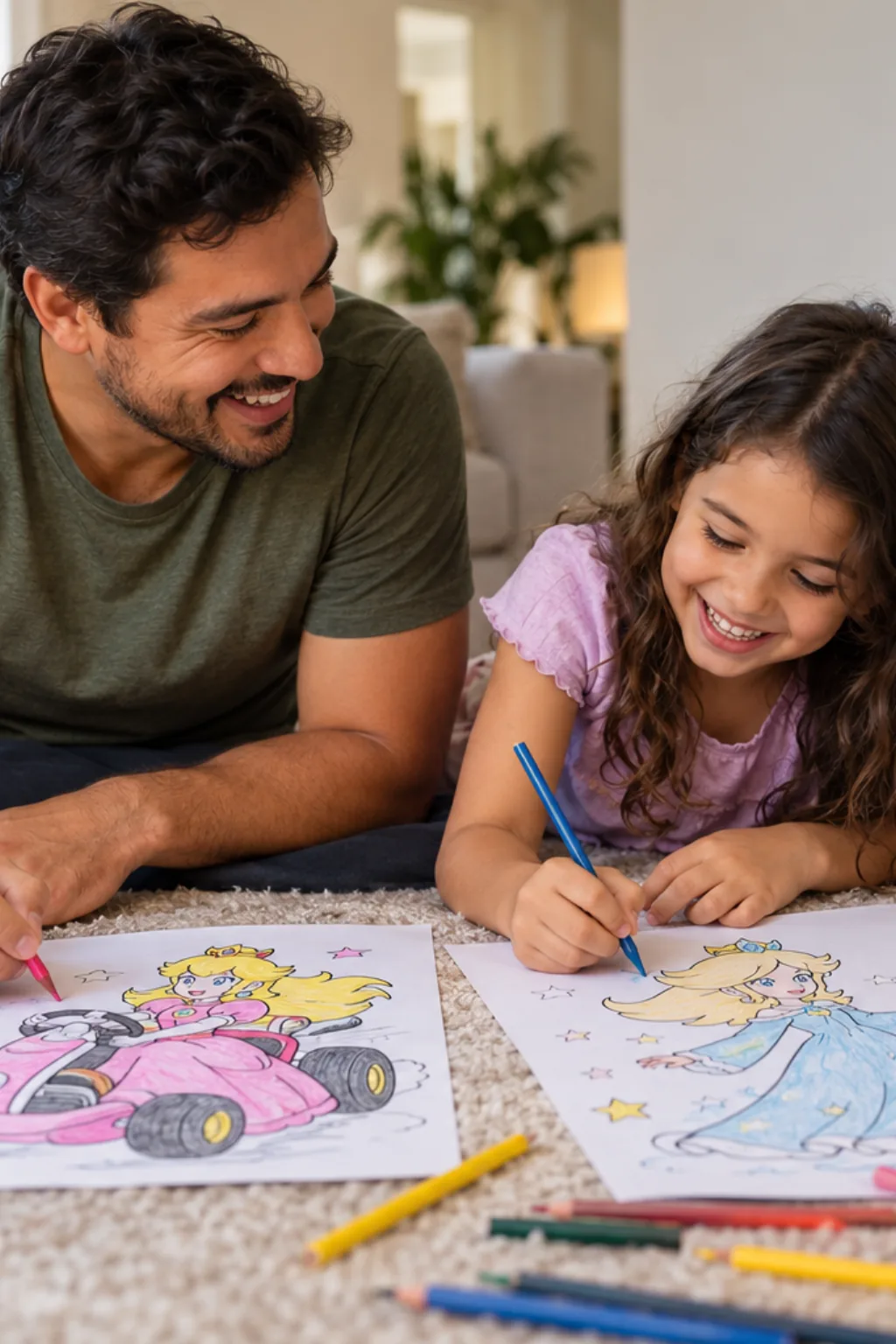 desenhos das princesas do Mario para colorir — exemplo criado na Desenhos pra Colorir