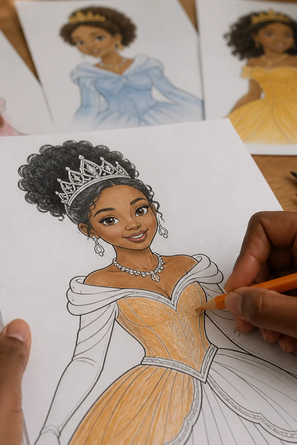 desenhos de princesas negras para colorir - 2