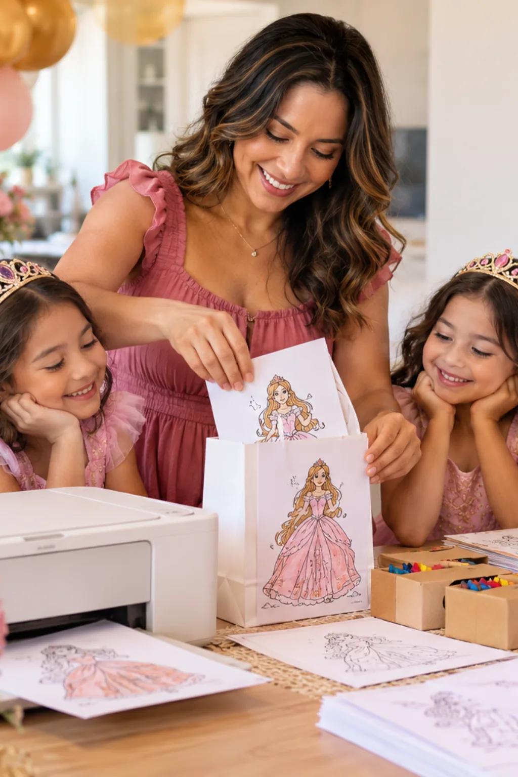 desenhos da Princesa Peach e da Princesa Daisy para colorir — exemplo criado na Desenhos pra Colorir