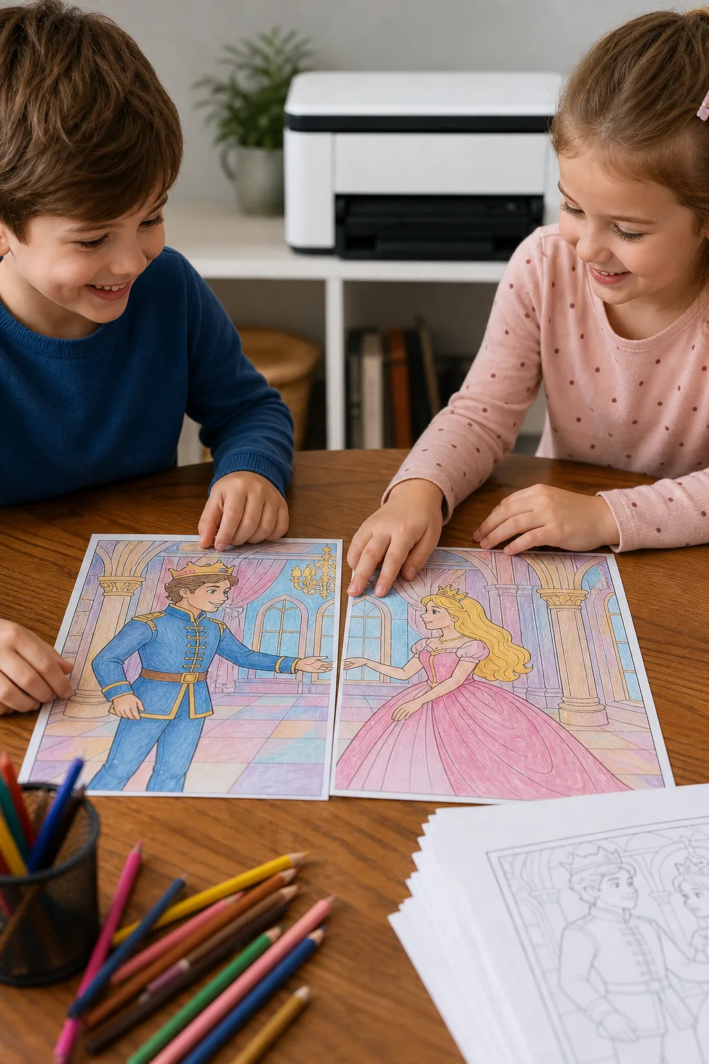 desenhos de príncipe e princesa para colorir - 2
