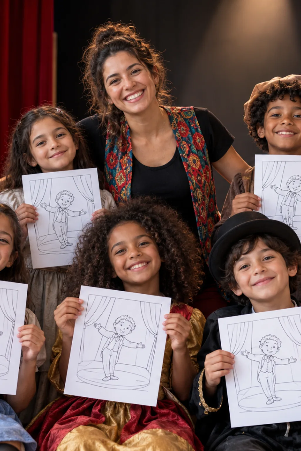 desenhos de ator para colorir — exemplo criado na Desenhos pra Colorir