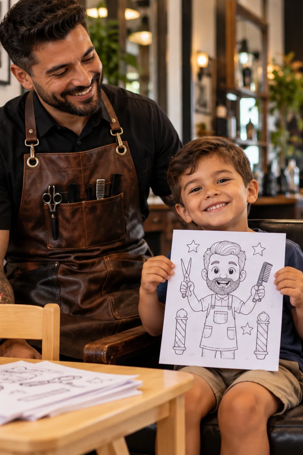 desenhos de barbeiro para colorir — exemplo criado na Desenhos pra Colorir