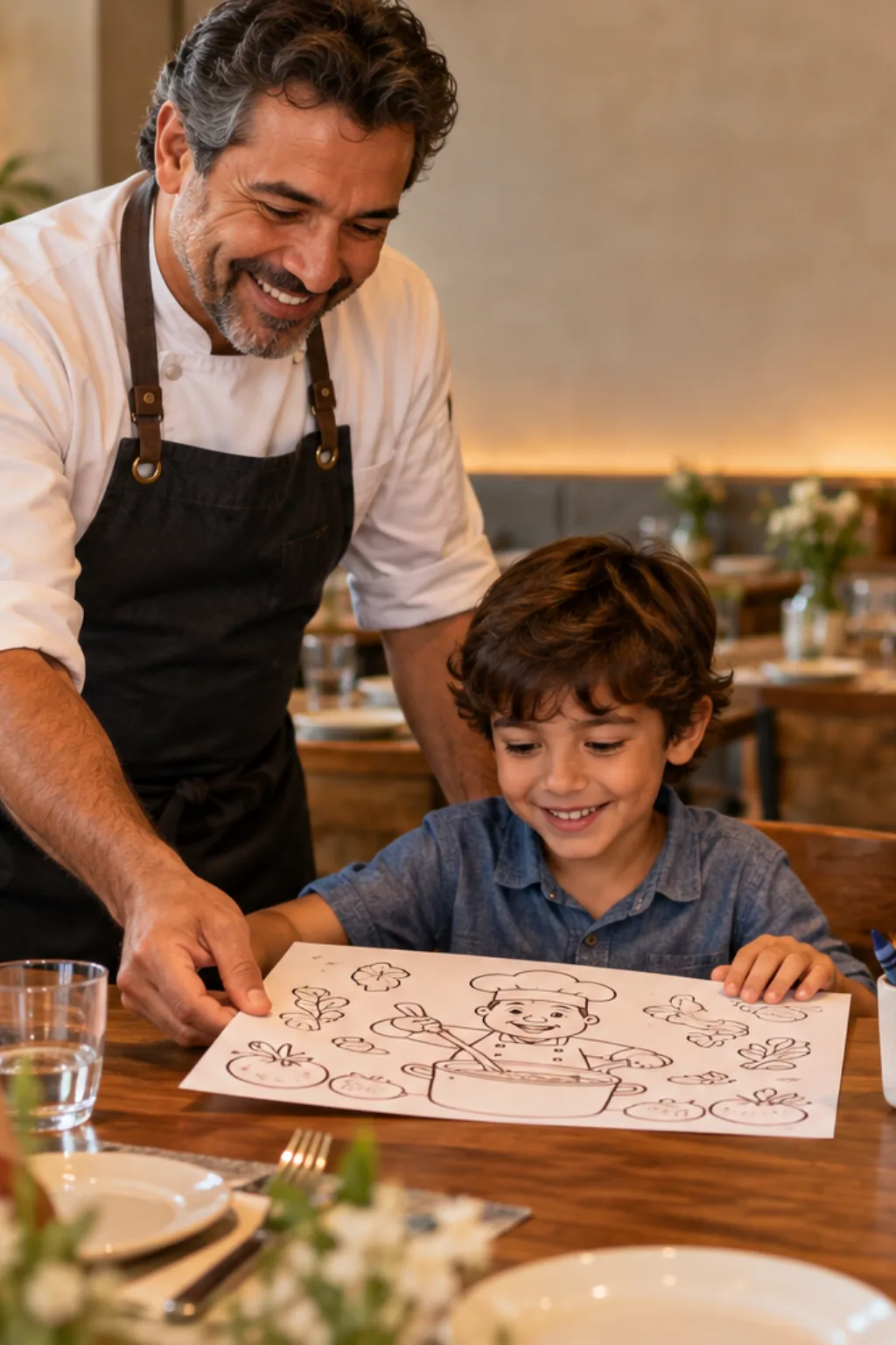 desenhos de cozinheiro para colorir — exemplo criado na Desenhos pra Colorir