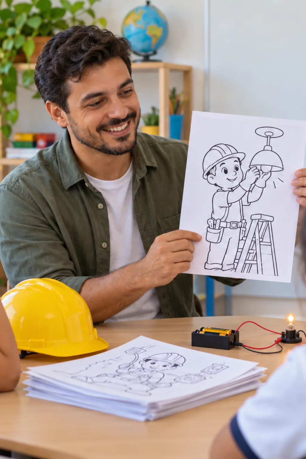desenhos de eletricista para colorir — exemplo criado na Desenhos pra Colorir