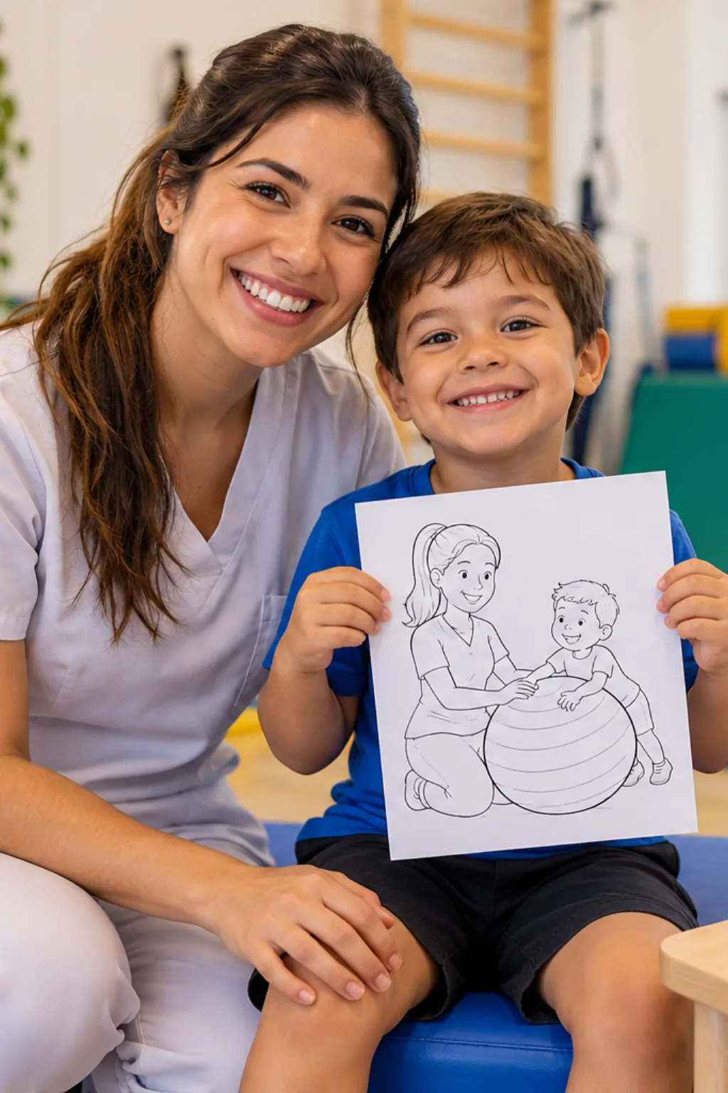 desenhos de fisioterapeuta para colorir — exemplo criado na Desenhos pra Colorir