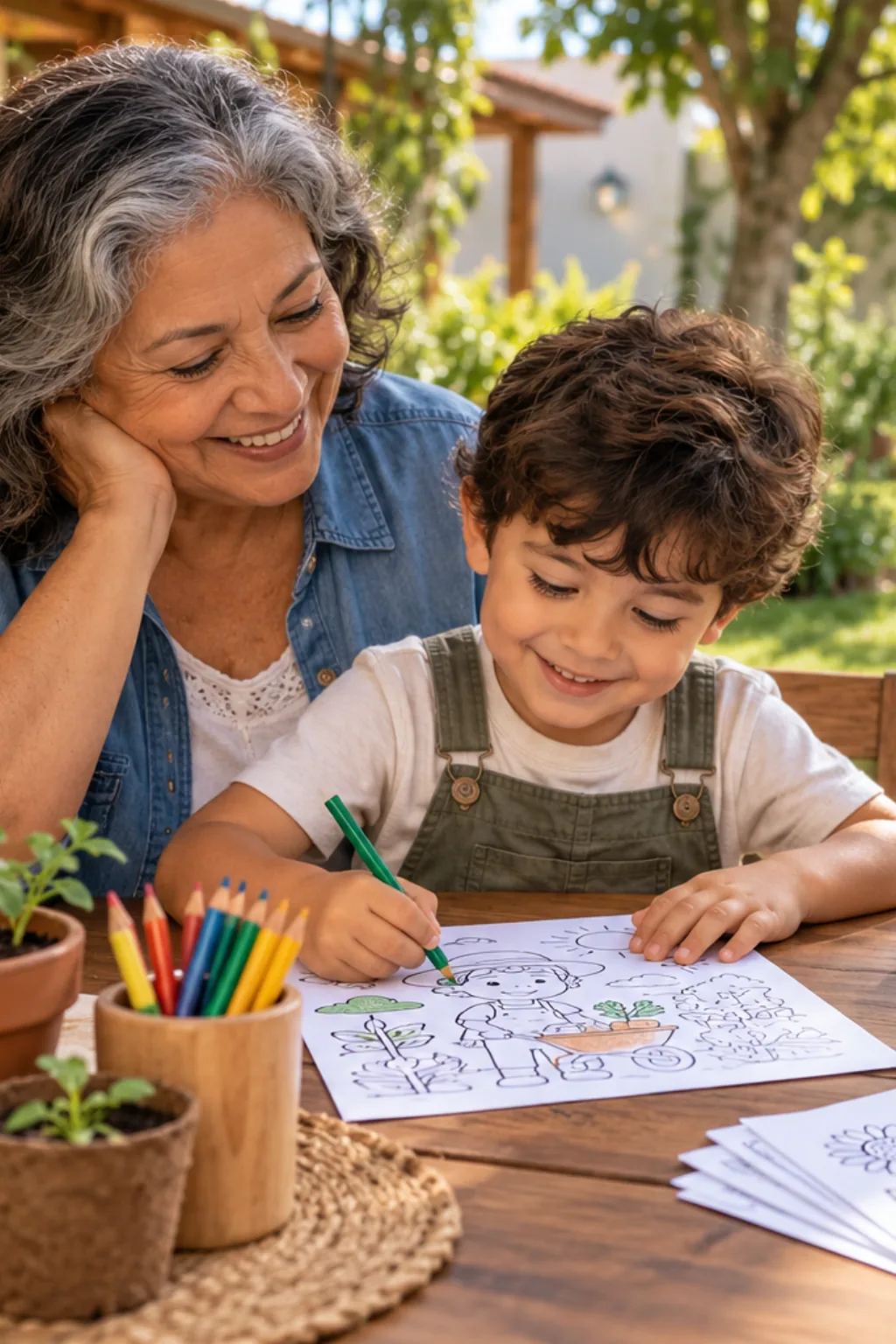 desenhos de jardineiro para colorir — exemplo criado na Desenhos pra Colorir