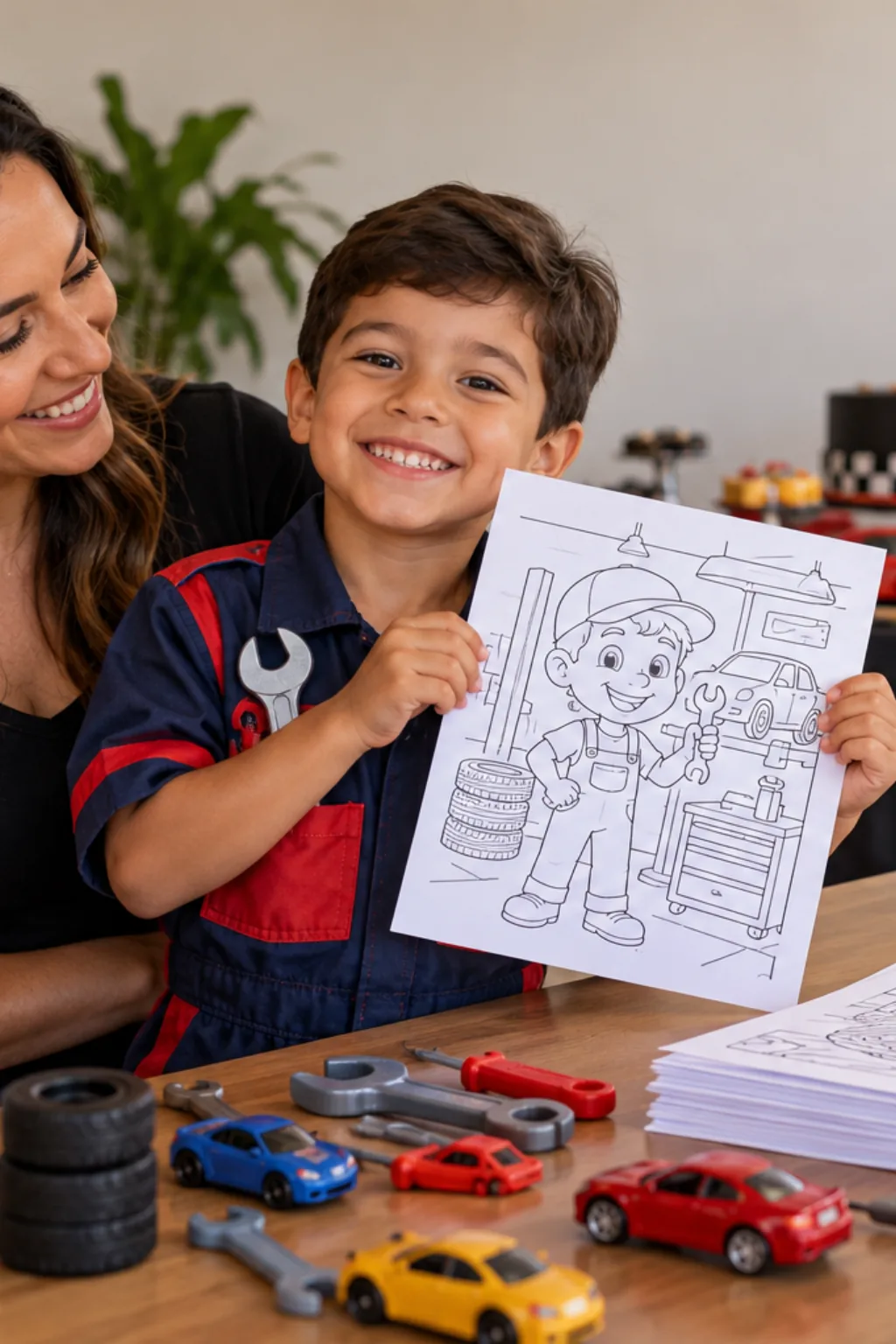 desenhos de mecânico para colorir — exemplo criado na Desenhos pra Colorir