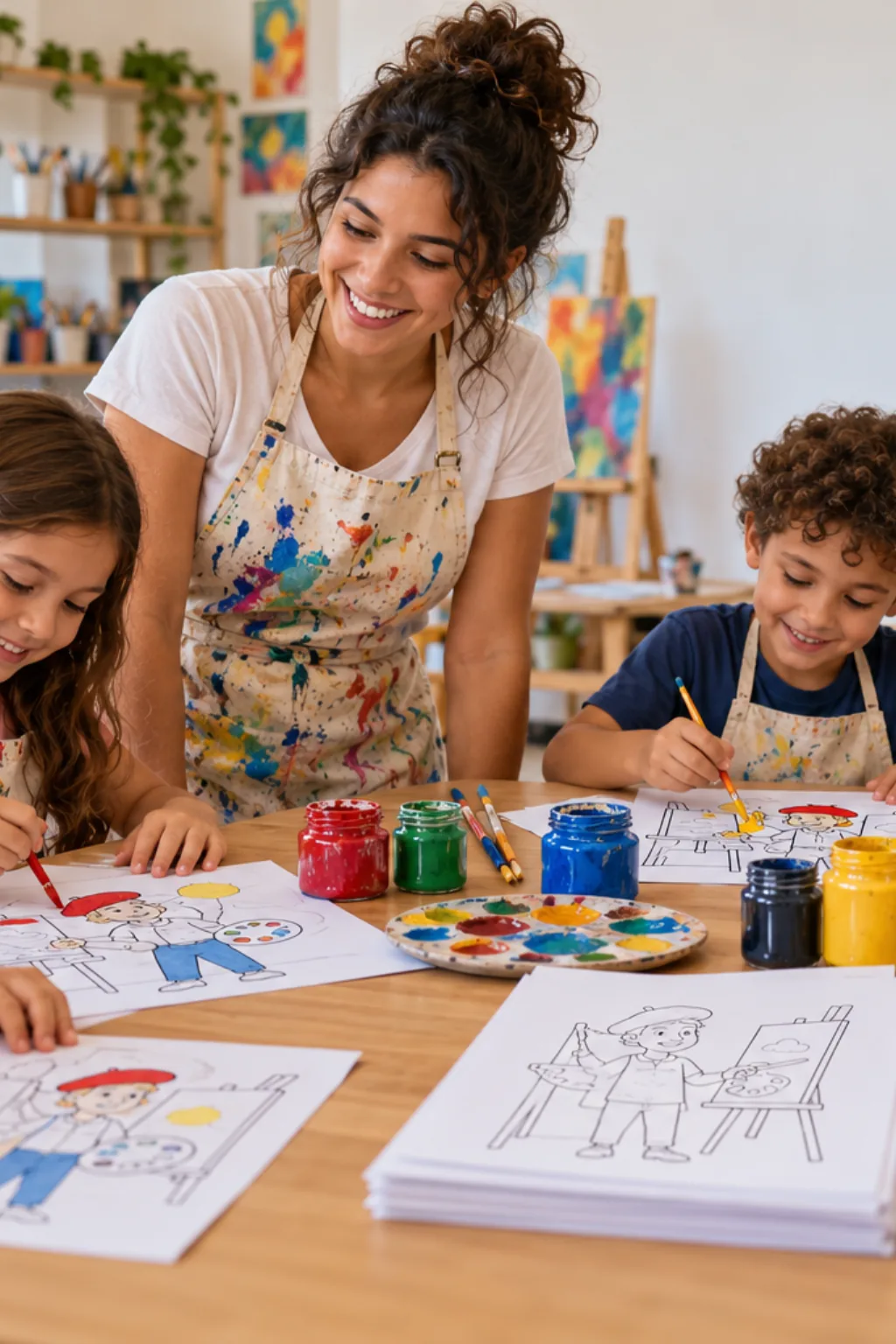 desenhos de pintor para colorir — exemplo criado na Desenhos pra Colorir