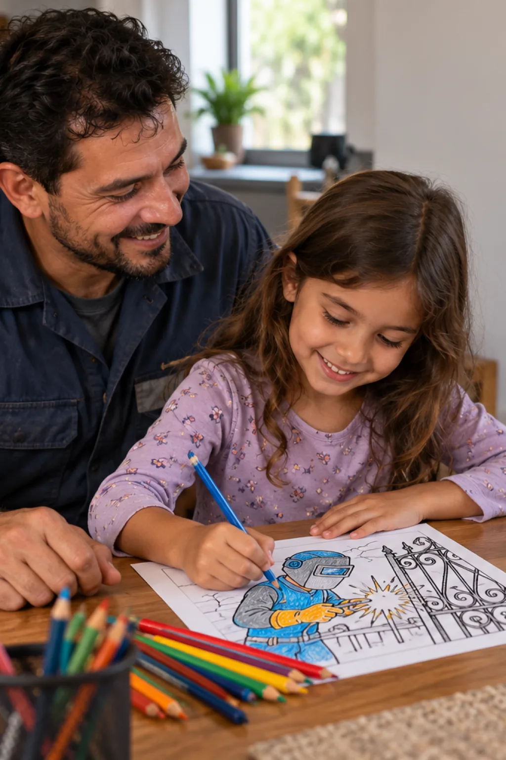 desenhos de serralheiro para colorir — exemplo criado na Desenhos pra Colorir