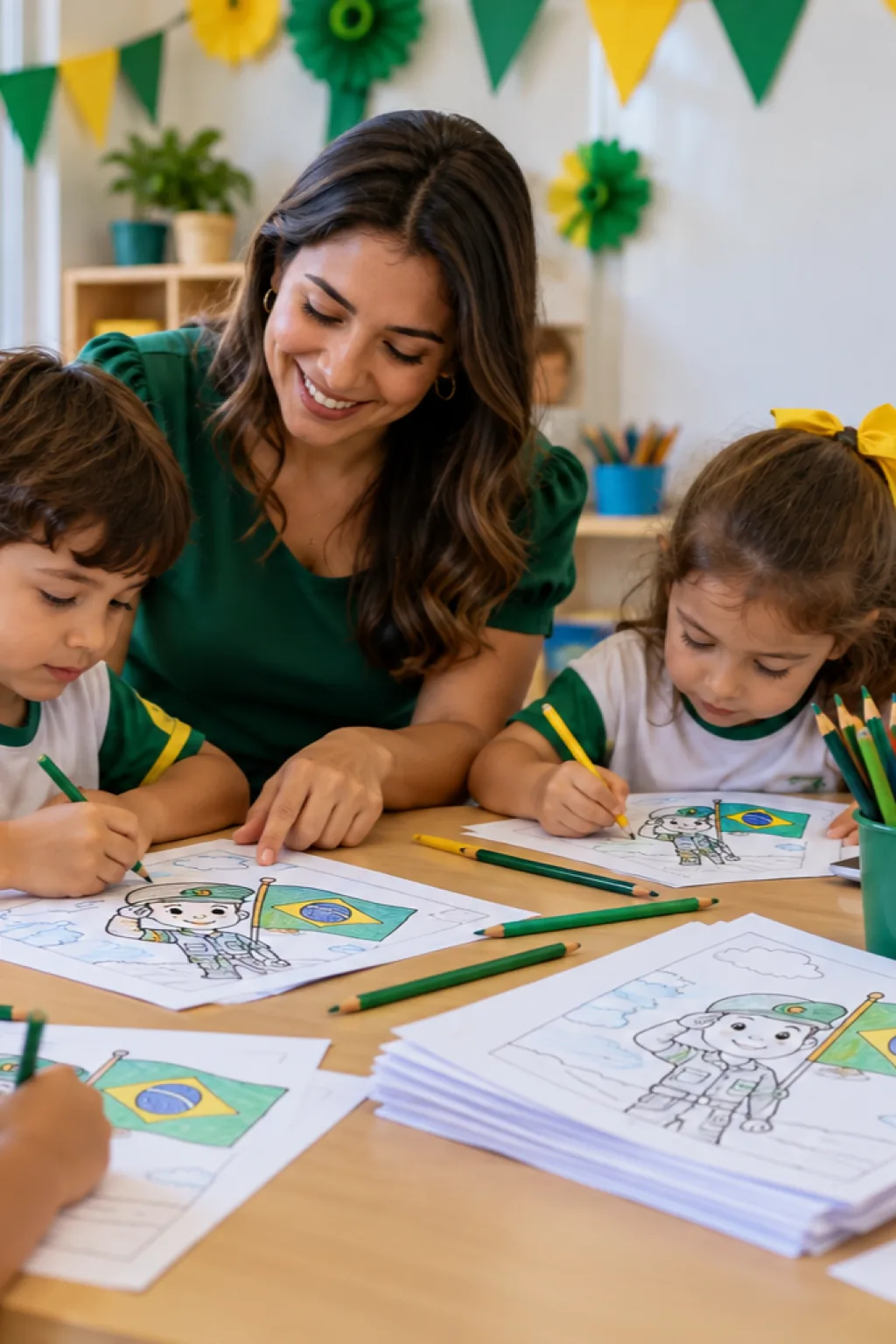 desenhos de soldado para colorir — exemplo criado na Desenhos pra Colorir