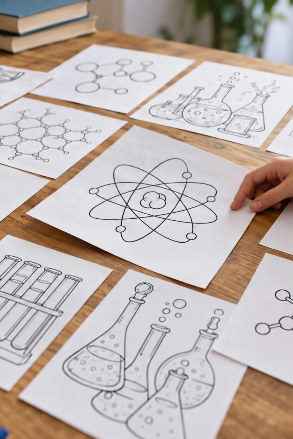 Desenhos de Química para Colorir - Depois
