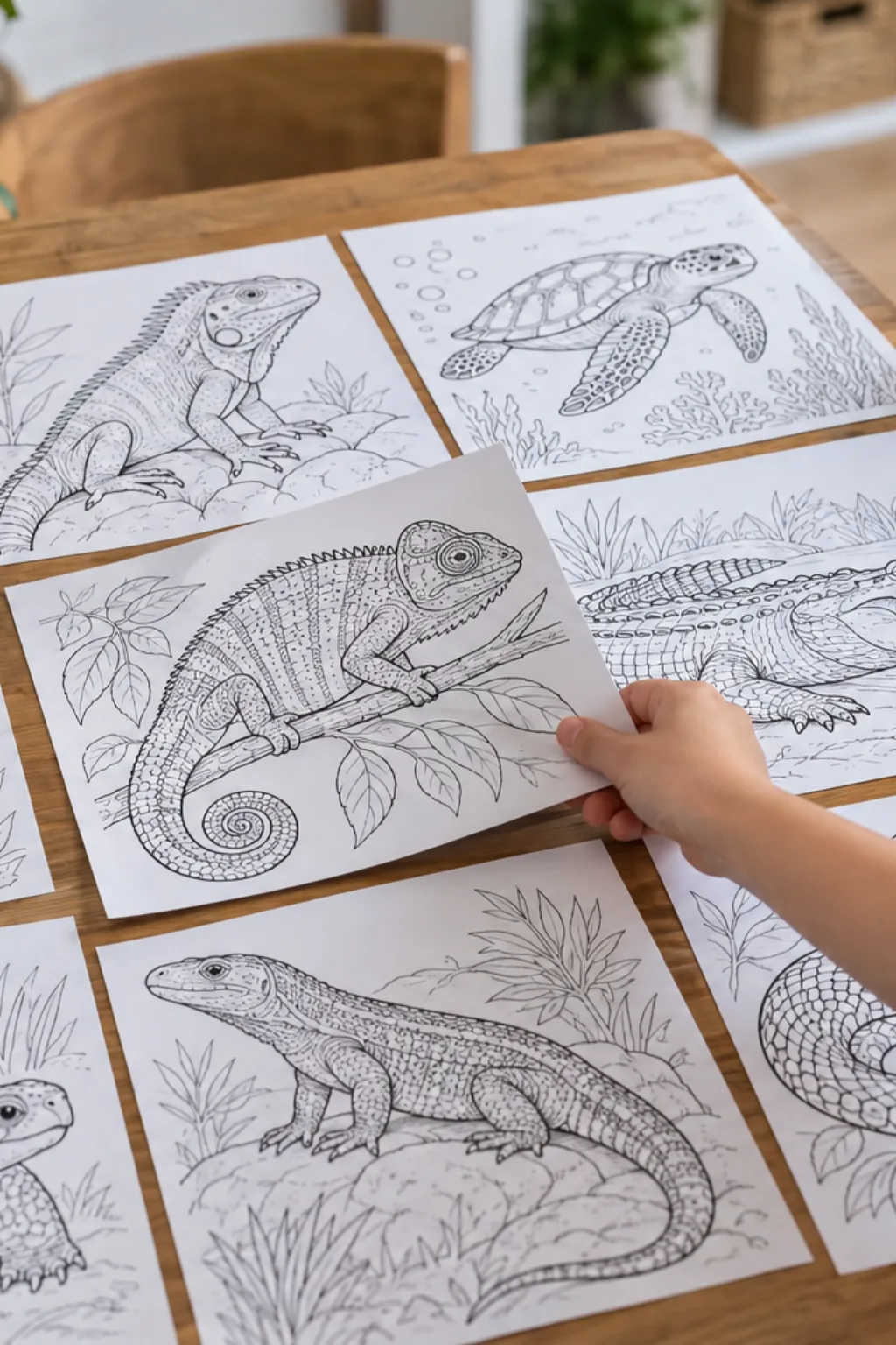 Desenhos de Répteis para Colorir - Depois